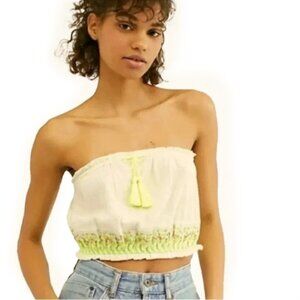 NEW Free People Women’s No More Tiers Tube Top Ivory Size Small